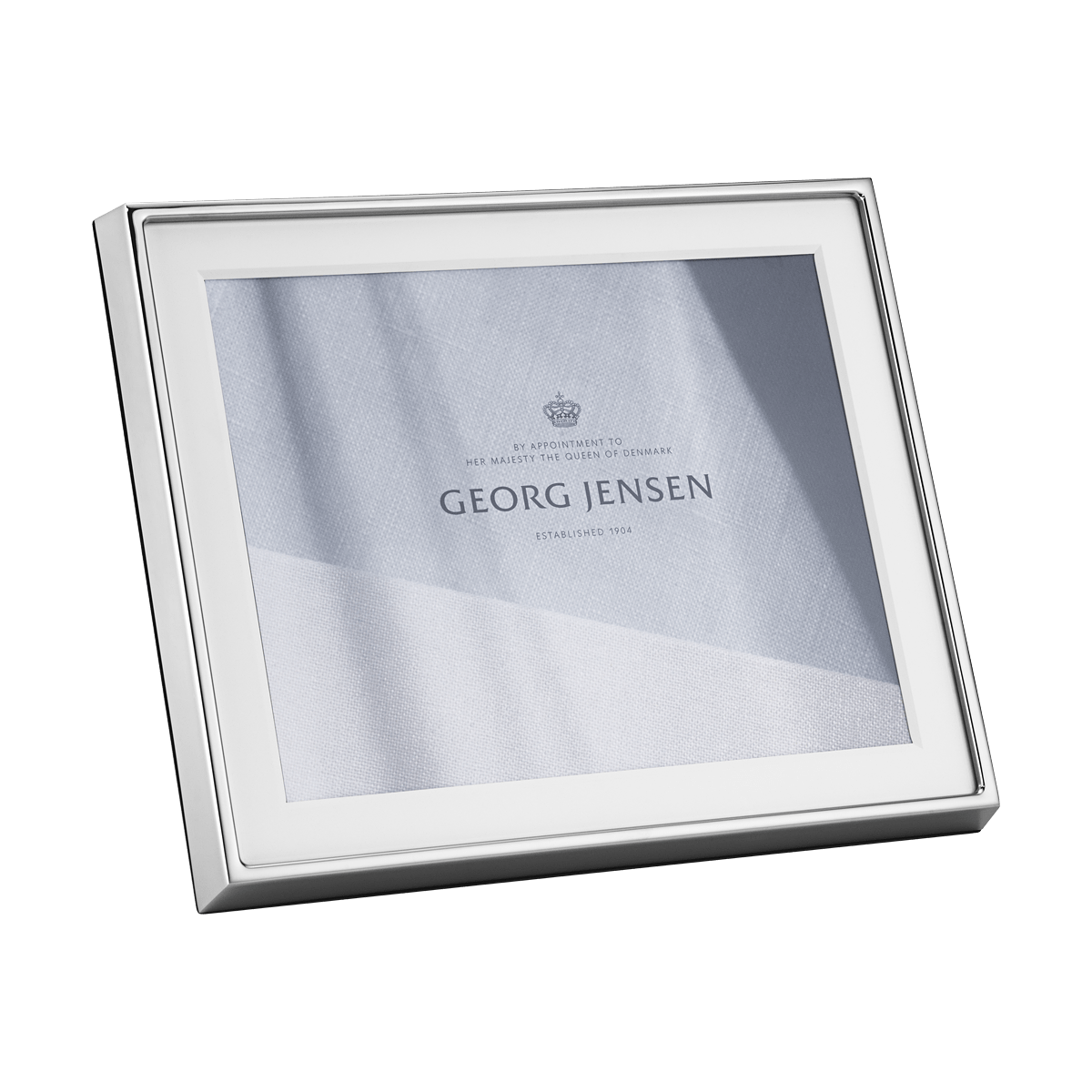Georg Jensen Manhattan Box Round Stainless Steel Mirror & Leather