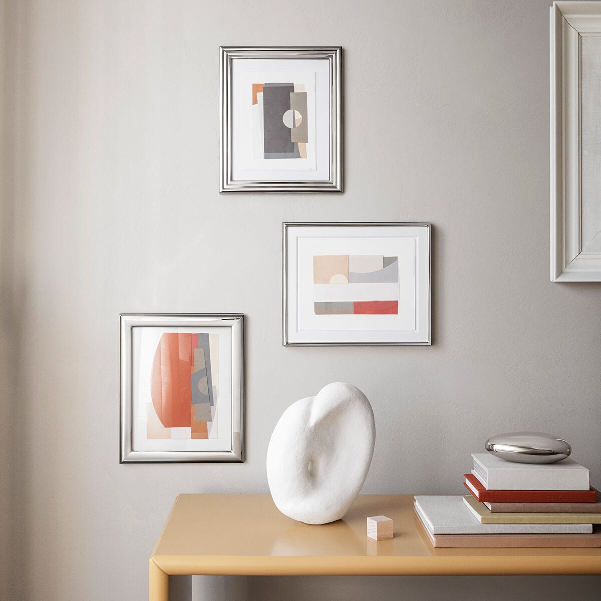 Georg Jensen Picture Frame Deco Stainless Steel Mirror Plastic 10X12 I