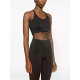 Girlfriend Collective Float Cleo Halter Sports Bra In Driftwood