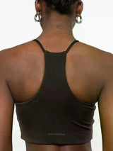 Girlfriend Collective Float Cleo Halter Sports Bra In Driftwood