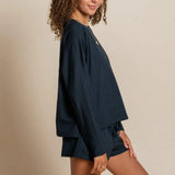 Girlfriend Collective Reset Loose Long Sleeve Tee In Black