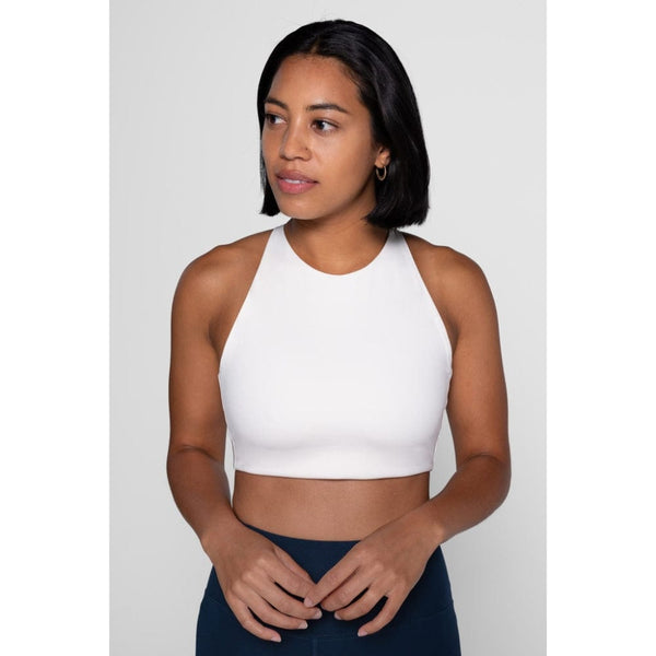 Girlfriend Collective Topanga Cross Back Bra In Ivory