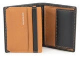 Glounski Mens Trifold Press Stud In Black / Tan