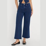 Good American Jeanius Crop Palazzo In Dark Wash