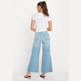 Good American Soft Tech Good Waist Palazzo Cropped Jeans In Indigo1225