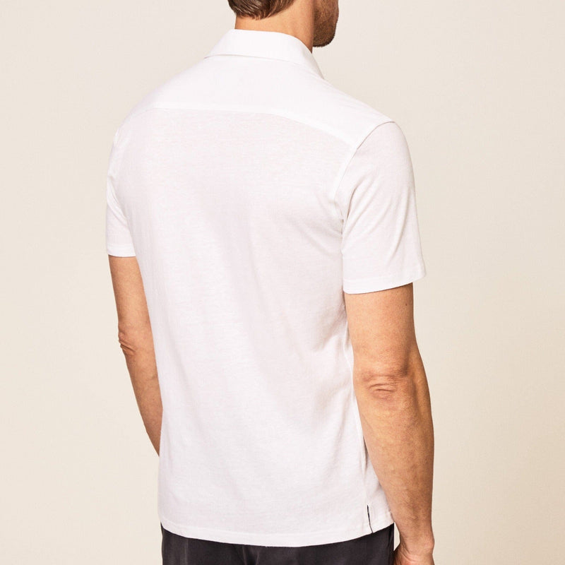 Hackett Cotton Linen Short Sleeve Shirt White