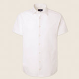 Hackett Cotton Linen Short Sleeve Shirt White