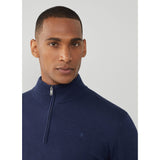 Hackett Cotton Silk Half in Navy Blue