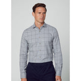 Hackett Flannel Windowpane Shirt in Grey