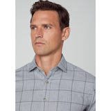 Hackett Flannel Windowpane Shirt in Grey