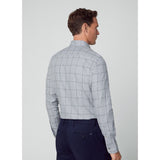 Hackett Flannel Windowpane Shirt in Grey