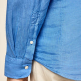 Hackett Garment Dyed Linen Shirt Blue