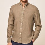 Hackett Garment Dyed Linen Shirt Sage