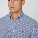 Hackett Gingham Slim Fit Shirt in White/Blue
