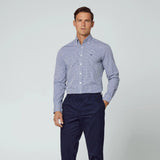 Hackett Gingham Slim Fit Shirt in White/Blue