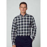 Hackett Heritage Tartan Shirt in Green/Navy