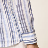Hackett Linen Multi Stripe Shirt Multi Blue