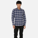 Hackett Melange Check Shirt Multi Blue
