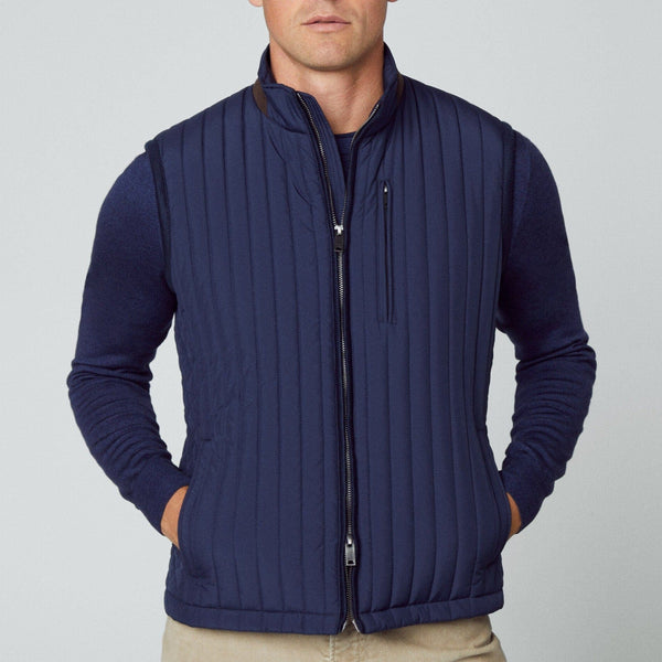 Hackett Padded Channel Gilet in Navy