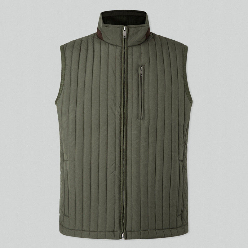 Hackett Padded Channel Gilet in Olive