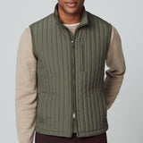Hackett Padded Channel Gilet in Olive