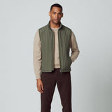 Hackett Padded Channel Gilet in Olive