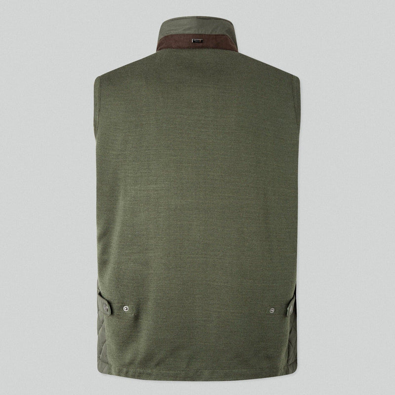 Hackett Padded Channel Gilet in Olive