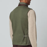 Hackett Padded Channel Gilet in Olive