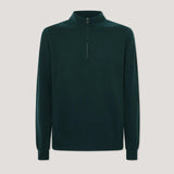 Hackett Quarter Zip Jumper in Forest Green