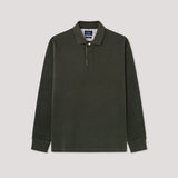 Hackett Slim Fit Brushed Jersey Rugby Shirt In Deep Green