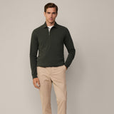 Hackett Slim Fit Brushed Jersey Rugby Shirt In Deep Green