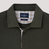 Hackett Slim Fit Brushed Jersey Rugby Shirt In Deep Green