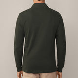 Hackett Slim Fit Brushed Jersey Rugby Shirt In Deep Green