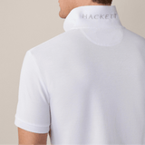 Hackett slim fit short sleeve pique polo In Optic White