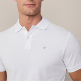 Hackett slim fit short sleeve pique polo In Optic White