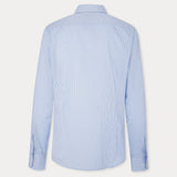 Hackett Slim Fit Striped Cotton Shirt in White/Sky