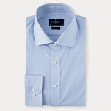 Hackett Slim Fit Striped Cotton Shirt in White/Sky
