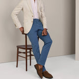 Hackett Sloan Fit Tricotine Trousers In Marine Blue
