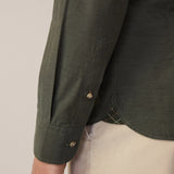 Hackett tailored fit flannel trimmed shirt In Green