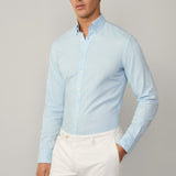 Hackett Tailored Fit Garment Dyed Oxford Shirt In Ice Blue