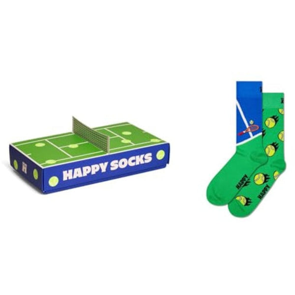 Happy Socks 2-Pack Tennis Socks Gift Set In Green & Blue