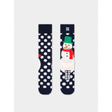 Happy Socks Jumbo Snowman Socks In Navy