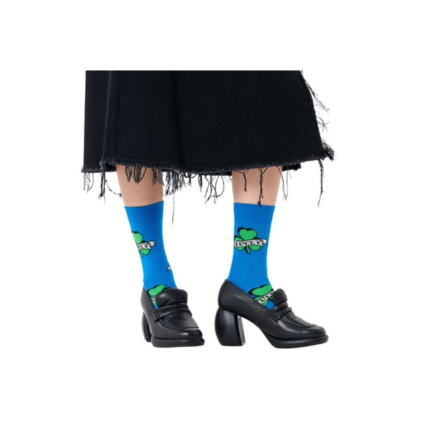 Happy Socks Three-Leaf Luck Sock In Blue