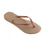 Havaianas Slim Logo Metallic In Rose Gold