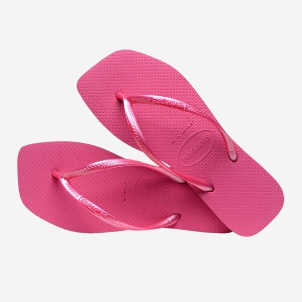 Havaianas Slim Square Flip Flops in Pink Flux