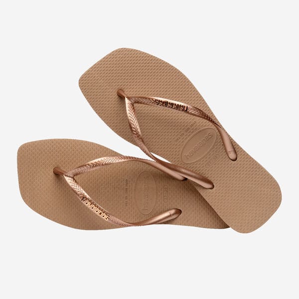 Logo Metallic Square Slim Flip Flop - Rose Gold main image 1