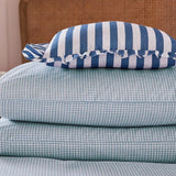 Helena Springfield Blue Gingham Cotton Duvet Set Double
