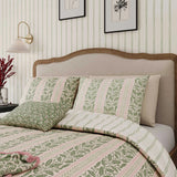 Helena Springfield Harvest Moon Oak Stripe Double Bedding in Green/Pink