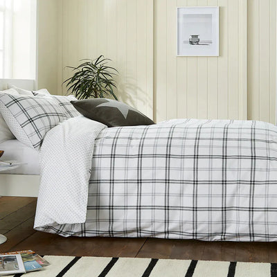 Helena Springfield Hunters Check Grey Duvet Cover Set Single