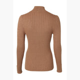Holland Cooper Ava Half Zip Knit in Dark Camel Marl